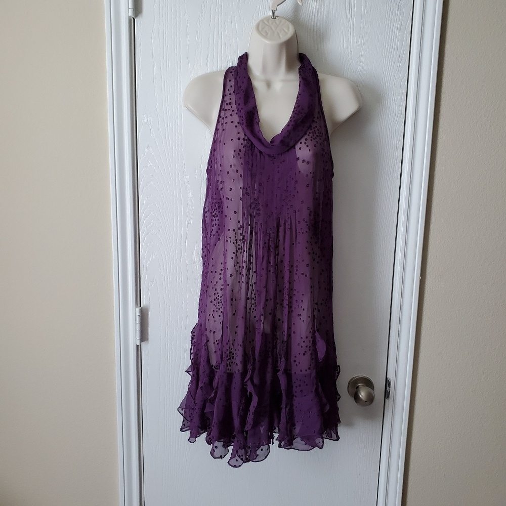 Rebecca Taylor Sheer Ruffle Hem Dress